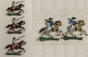 Antique Ernst HEINRICHSEN Nurnberg Soldier Flats ~ Bugle Calvary Charge - Picture 1 of 7