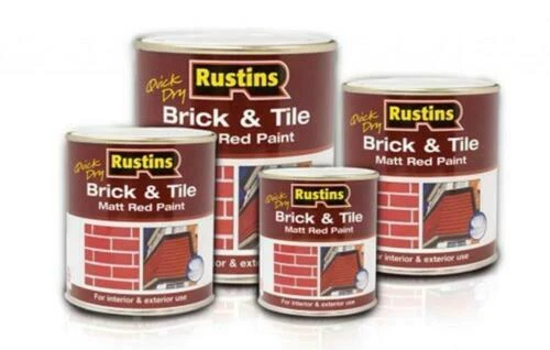 Rustins Quick Dry Mattoni Pittura Piastrelle Rosso Interno Esterno 250ML500ML1L - Immagine 1 di 1