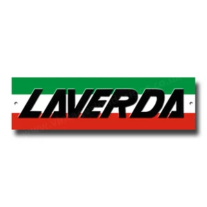 LETRERO DE METAL DE MOTOCICLETA LAVERDA. MOTOCICLETAS LAVERDA VINTAGE, LETRERO DE CUEVA HOMBRE LAVERDA. - Imagen 1 de 1