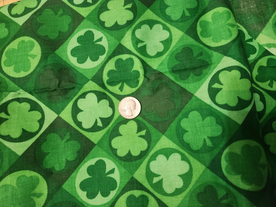 Shamrocks In Circles By Springs Creative Prod. Cotton Fabric, 44"x 1  Yd + Extra - Image 1 of 4