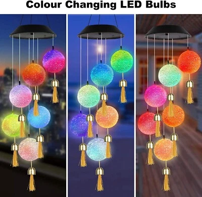 LED Solar Light Changing Color Wind Chime for Home Party Night Garden Decoration - Image 1 of 4