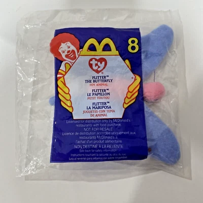2000 #8 FLUTTER the butterfly TY Teenie Beanie Babies McDonalds Sealed - Image 1 of 3