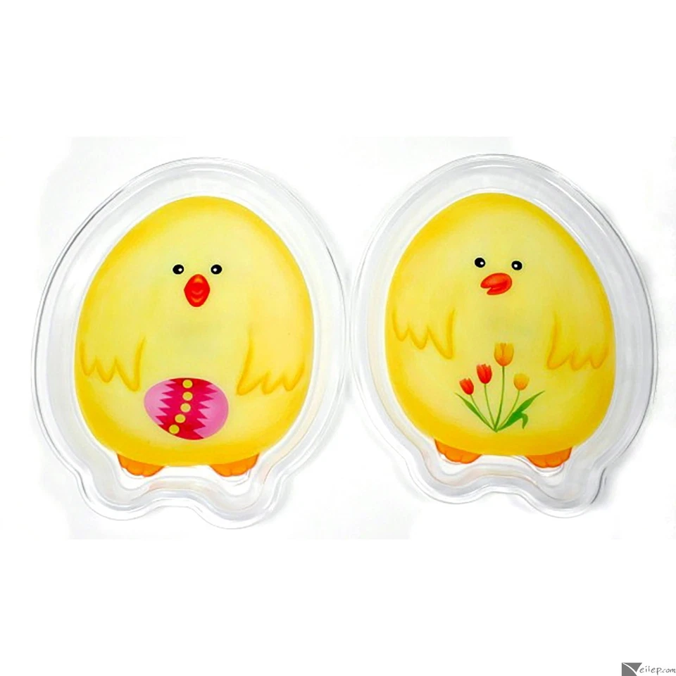 Plato Transparente Pollito de Pascua Snack Chirp 10.5" Plato Decorativo, Amarillo, Paquete de 2 Foto 1 de 1