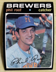 1971 Topps Phil Roof Baseball Card #22 Brewers Catcher Low-Grade