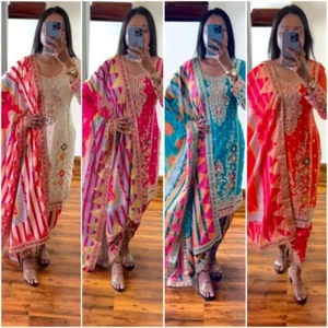 Dress Bollywood suit Pakistani Indian wedding dhoti top salwar kameez party wear - Picture 1 of 10