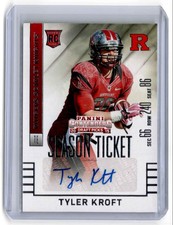 2015 Panini Contenders Draft Picks College Ticket Tyler Kroft RC Auto Rutgers