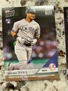 Tarjeta de novato 2018 Topps Now Moment of Week New York Yankees Gleyber Torres #Mow-8 - Imagen 1 de 1