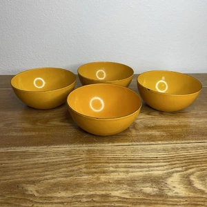 RAR Set 4 Vintage Orange Gelb Emaille Schalen Mid Century Modern MCM 5,5" - Bild 1 von 16