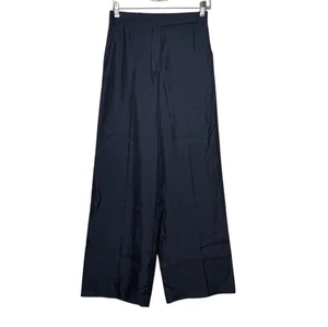 Pantalones Dorothee Schumacher de seda de pierna ancha para mujer talla 0 azul marino bolsillos ligeros - Imagen 1 de 19