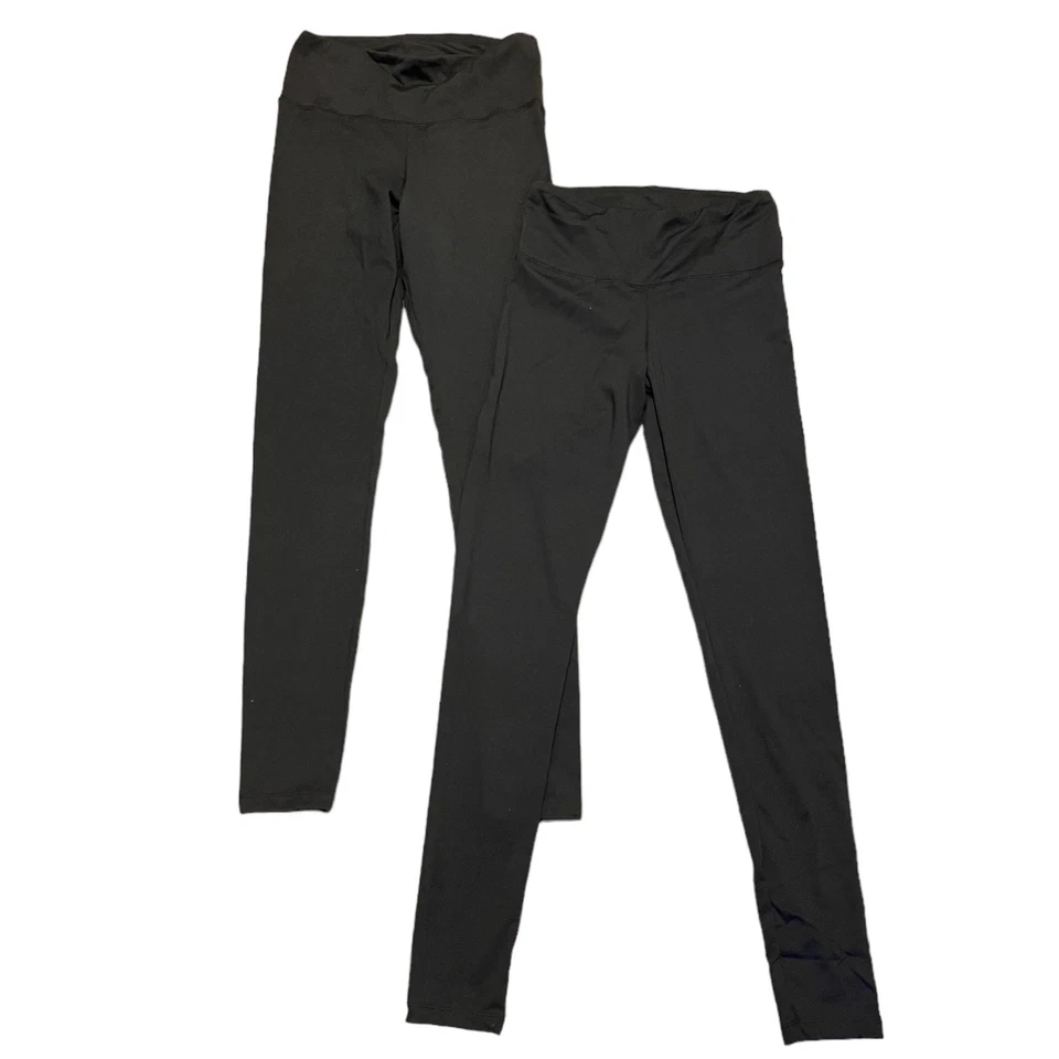 Felina Negro 2 Pares Cintura Ancha Gamuza Leggings Talla Pequeña Foto 1 de 1