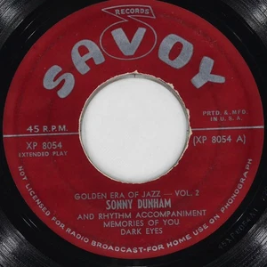 SONNY DUNHAM The Golden Era Of Jazz - Vol. 2 SAVOY XP 8054 VG 45 RPM 1953 Bop 7" - Picture 1 of 4
