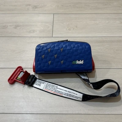 Mifold Grab-And-Go Compact Car Booster Portable Travel Seat 40-100 Lbs Blue - Image 1 of 3