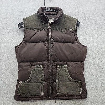 True Religion Mujer Talla Pequeña Marrón/Oliva Cremallera Puffer Foto 1 de 4