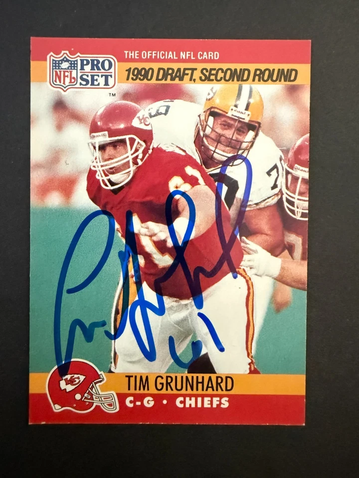 1990 Pro Set SIGNED: Tim Grunhard, CHIEFS #709 - Image 1 of 1