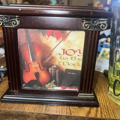 Vintage 2002 Bombay Company Classic Mahogany Wooden Photo Cube Box, 5 Photos - Image 1 of 4