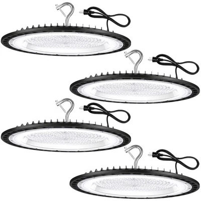 4 Pack 240W UFO Led High Bay Light Fixture,120VAC,40000LM,5000K Daylight Comm... - Image 1 of 4