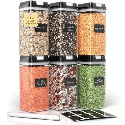 Simply Gourmet Airtight Food Storage Containers with Lids – 6 Piece Slim K