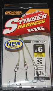 3 Pack OWNER 5290-107 STINGER Harness Rigs Size 6 Treble Hooks 80lb 3 1/4" Line - Picture 1 of 2