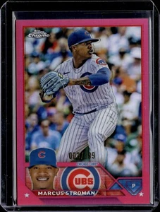 Refractores magenta cromados Topps 2023 #212 serie Marcus Stroman #003/399 - Imagen 1 de 2