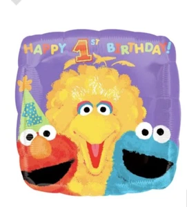 Happy 1st Birthday Sesame Street, 17” Balloon Birthday Party Decorations, Elmo - Picture 1 of 3