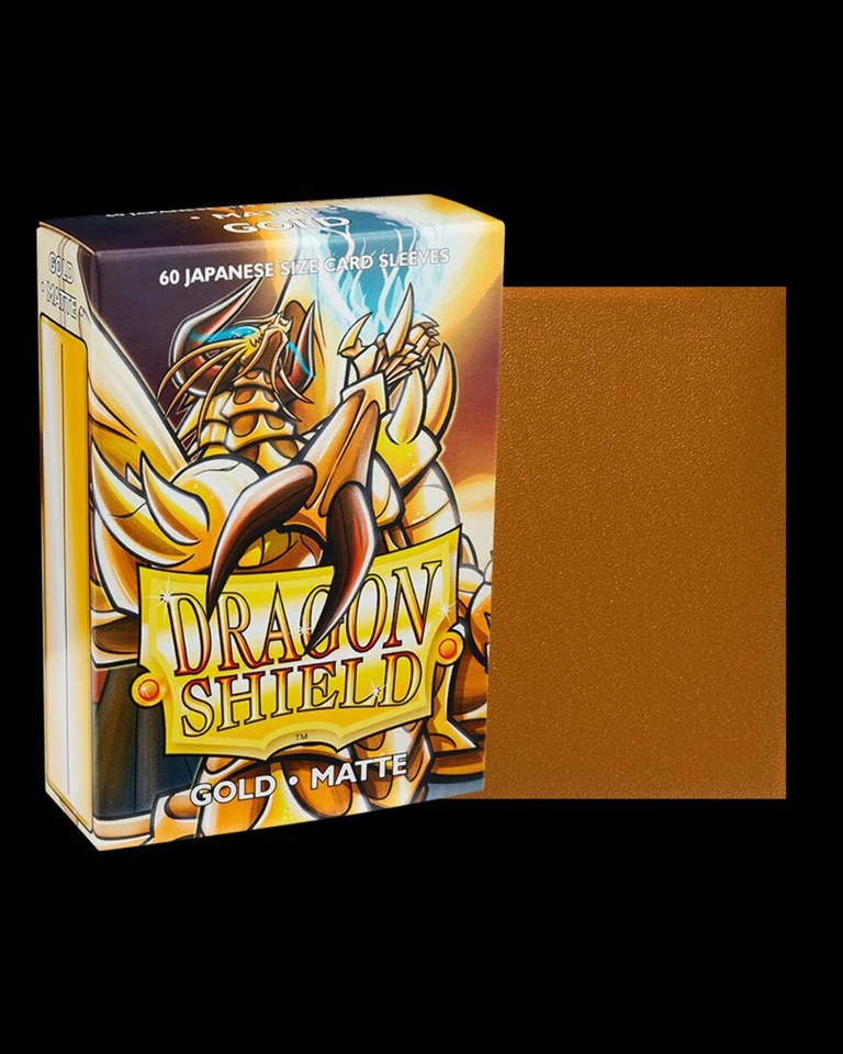 Escudo Dragón: Mangas Oro Mate Tamaño Japonés 60ct Foto 1 de 1