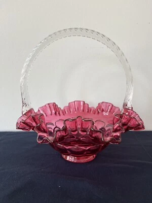 Fenton Glas Cranberry Korb - Bild 1 von 4