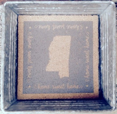 Occasionally Made 6.25" x 6.25" x 1.5" Mississippi Trinket Tray  Removable Cork - Image 1 of 2