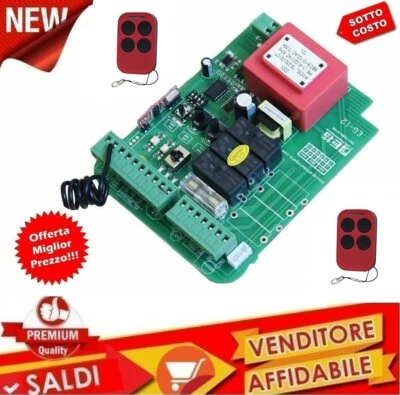 CENTRALE DI COMANDO AUTOMAZIONE 220V CANCELLO CENTRALINA SCHEDA 2 TELECOMANDI
