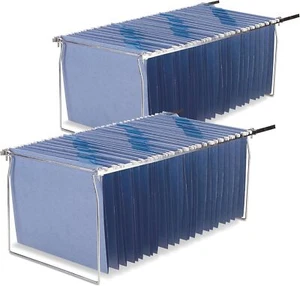Pack Of 2 Silver Hanging File Frames For Letter Size Files Home Office Use - Picture 1 of 7