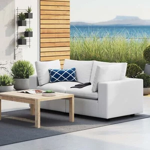Modway Commix Outdoor Patio Sunbrella® Loveseat in White - Picture 1 of 10