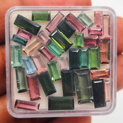 Lote de 31 piezas de piedra suelta corte baguette de turmalina multi natural 2,5*4-4*10 mm 10 CT Foto 1 de 4