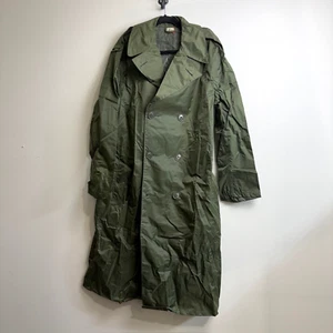 Vtg Army Raincoat Men 38 Green Vietnam War Combat Military 1966 Double Breasted - Picture 1 of 10