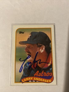 Autographed/Signed 1989 Topps #24 Larry Andersen Houston Astros