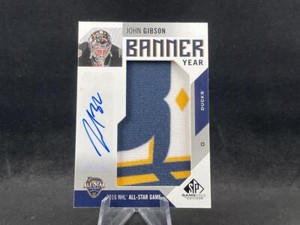 2016-17 UD SP GAME USED HOCKEY JOHN GIBSON BAS-GI BANNER YEAR AUTO DUCKS