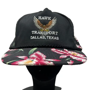 Hawk Transport Dallas Texas Vintage Strapback Floral Hat Cap Trucking Trucker - Picture 1 of 9