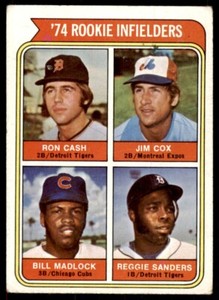1974 Topps Rookie .Infielders - Ron Cash/Jim Cox/Bill Madlock/Reggie Sanders