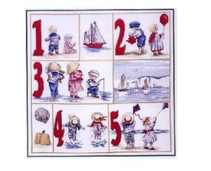 NUMBER SAMPLER - Counted cross stitch kit - DMC, France - (K4927/81)(1606) - Picture 1 of 2