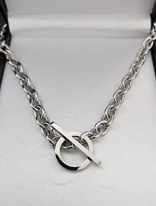 Collana catena maglia grossa 16" - 24" acciaio inox 316L barra a T 8 mm NATALE - Foto 1 di 12