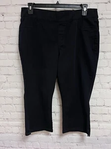 Lane Bryant Pedal 16 Black Pants Elastic Waist Stretch Pull On Capri New Tags - Picture 1 of 12
