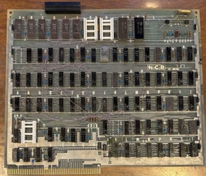 VINTAGE LATE 70s NCR CRT CONTROL BOARD WITH B2101A INTEL CERAMIC RAM IC CHIPS - Picture 1 of 2