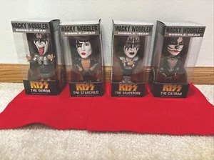 Lot of 4 Kiss Wacky Wobbler Bobble Heads Funko NEW - Picture 1 of 8