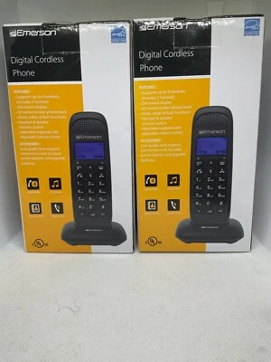 Lot Of Two (2) NIB Sealed Emerson EM7000 DECT 6.0 Cordless Digital Phone + Base! - Image 1 of 4