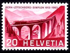 770 postfrisch MNH Schweiz Jahrgang 1963 Eisenbahn Zug Lok Brücke Bern Simplon