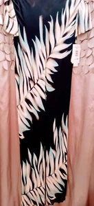 NORDSTROMS Misses Short Sleeve Navy MAXI DRESS 👗 Sz 14 Floor Length Rayon NWT - Picture 1 of 4