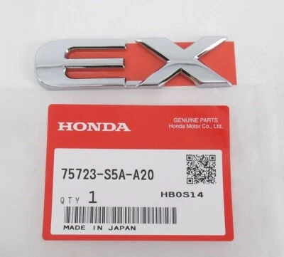Placa de identificación emblema insignia trasera original Honda 75723-S5A-A20 "EX" 2001-2005 Civic Foto 1 de 2