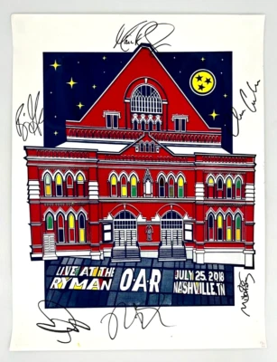 O.A.R. Autographed Numbered Custom Print 2018 Ryman Auditorium Nashville (28/50) - Image 1 of 4