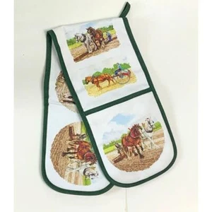 British Clydesdale Heavy Horse Breed Double Oven Glove Made UK Shire Suffolk - Picture 1 of 1