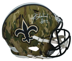 Rashid Shaheed Autographed Saints Camo Authentic Speed Helmet Beckett - Picture 1 of 3
