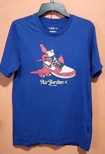 Nike Air Jordan Retro OG First in Flight Michael Jordan blue T-shirt Size Small - Picture 1 of 13