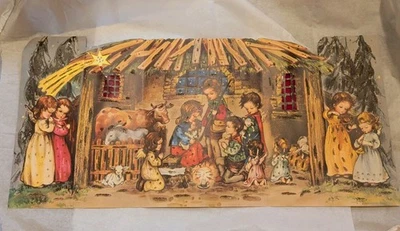 Vintage German Paper Advent Calendar Glitter Mica - Image 1 of 4